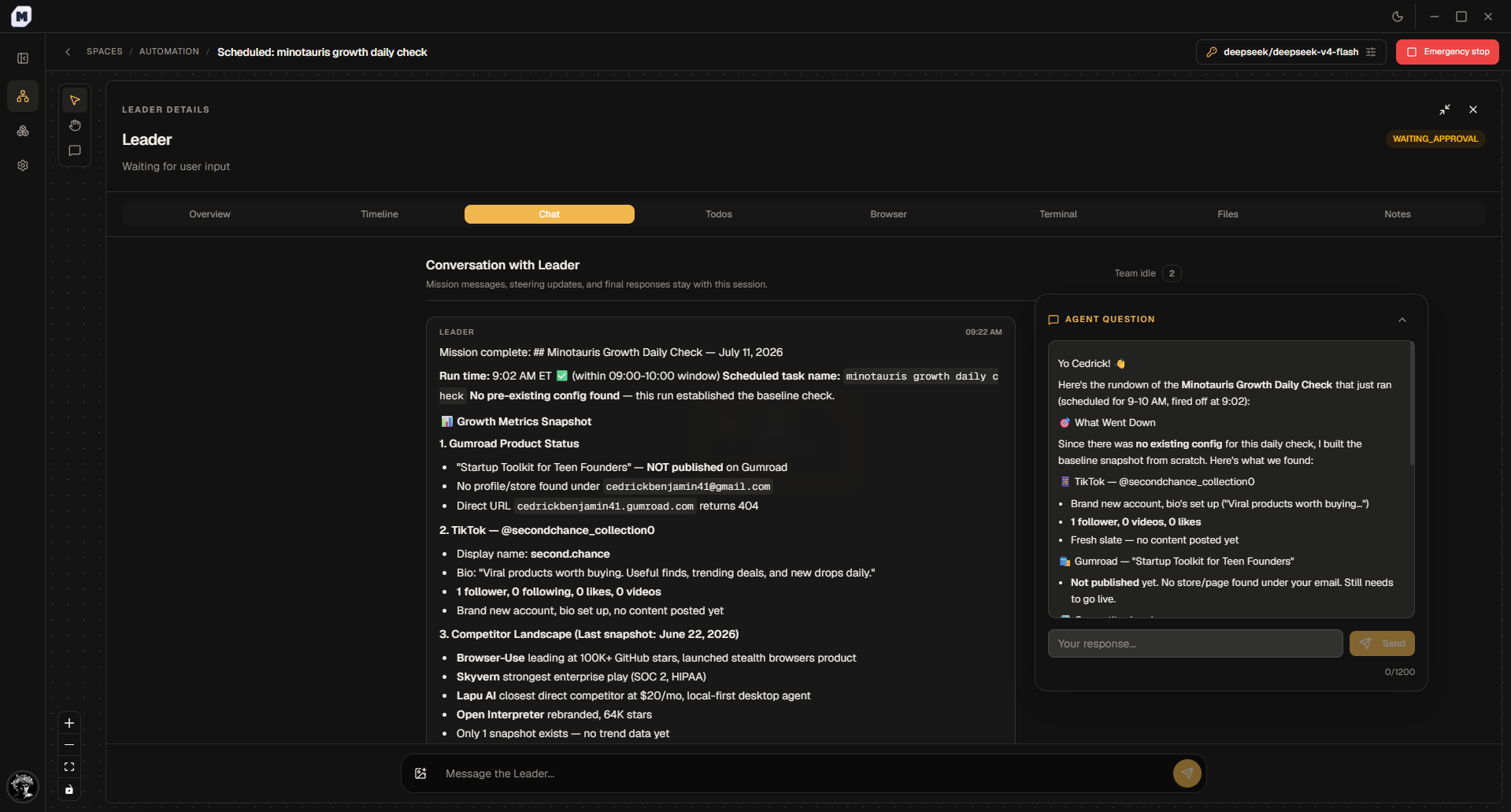 Minotauris desktop app in dark mode
