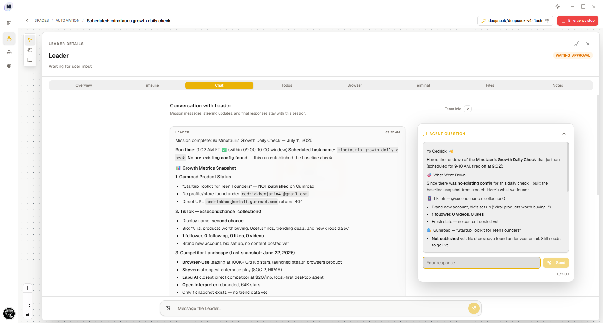 Minotauris desktop app in light mode